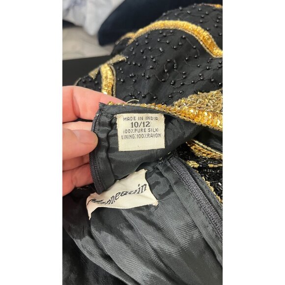 VINTAGE MANNEQUIN BEADED SEQUIN 80'S GLAM DRESS M - Picture 12 of 12